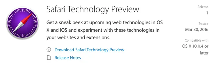 Safari TechnologyPreview